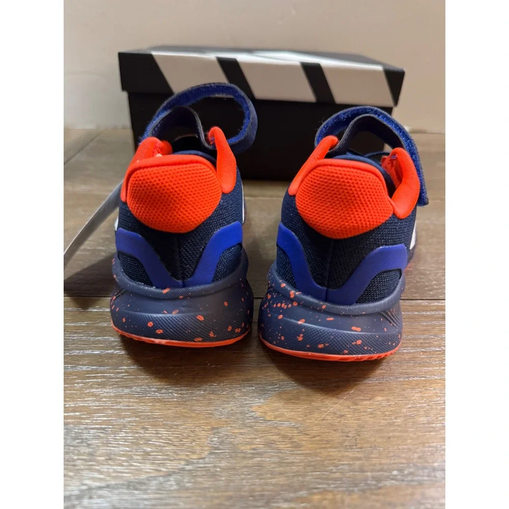 Adidas Runfalcon 5 EL C Kids Navy Blue Orange Running Shoes JQ9596 Size 11K NEW